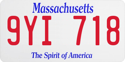 MA license plate 9YI718
