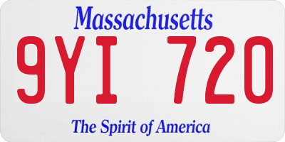 MA license plate 9YI720