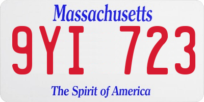 MA license plate 9YI723