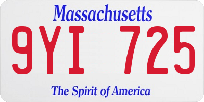 MA license plate 9YI725