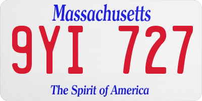 MA license plate 9YI727