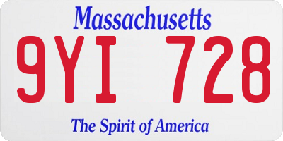MA license plate 9YI728