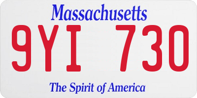 MA license plate 9YI730