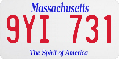 MA license plate 9YI731