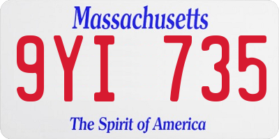 MA license plate 9YI735