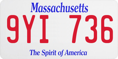 MA license plate 9YI736