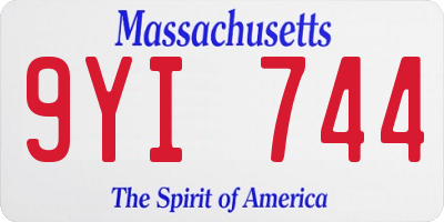 MA license plate 9YI744