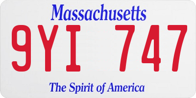 MA license plate 9YI747