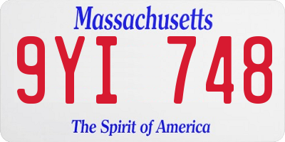 MA license plate 9YI748