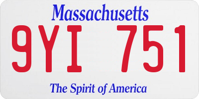 MA license plate 9YI751
