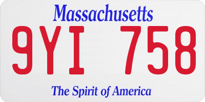 MA license plate 9YI758