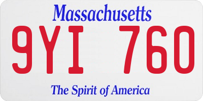 MA license plate 9YI760