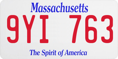 MA license plate 9YI763
