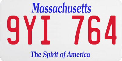 MA license plate 9YI764
