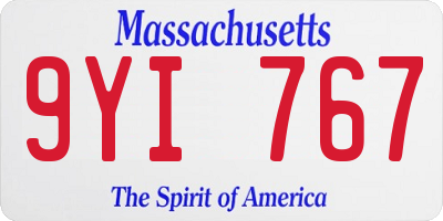 MA license plate 9YI767
