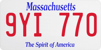 MA license plate 9YI770