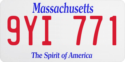 MA license plate 9YI771