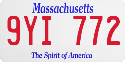 MA license plate 9YI772