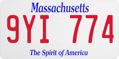 MA license plate 9YI774