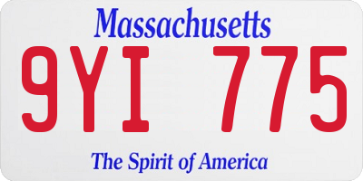 MA license plate 9YI775