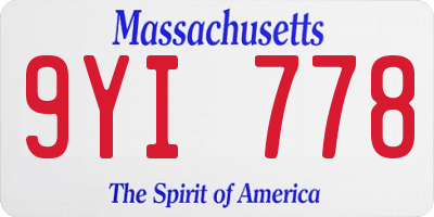 MA license plate 9YI778