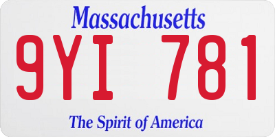 MA license plate 9YI781