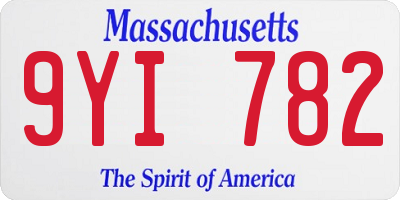 MA license plate 9YI782