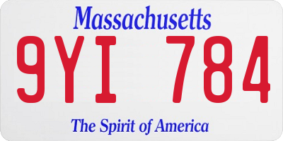 MA license plate 9YI784