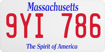 MA license plate 9YI786