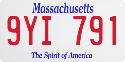 MA license plate 9YI791