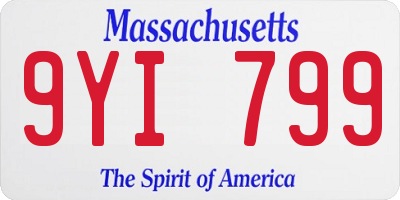 MA license plate 9YI799
