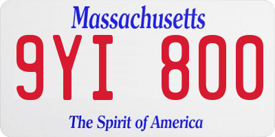 MA license plate 9YI800