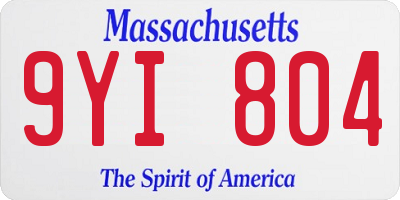 MA license plate 9YI804