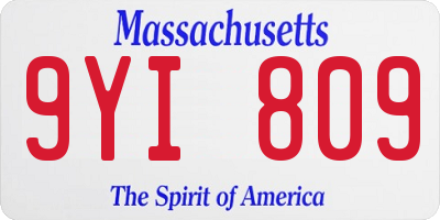 MA license plate 9YI809