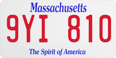MA license plate 9YI810