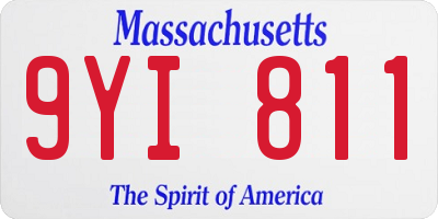 MA license plate 9YI811