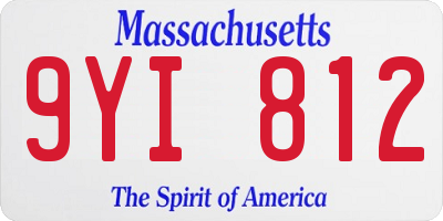 MA license plate 9YI812
