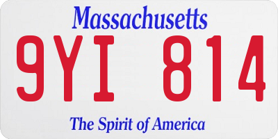 MA license plate 9YI814