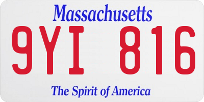 MA license plate 9YI816