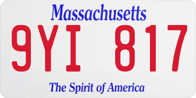 MA license plate 9YI817