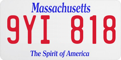 MA license plate 9YI818