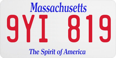 MA license plate 9YI819