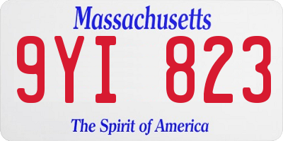 MA license plate 9YI823