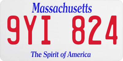 MA license plate 9YI824