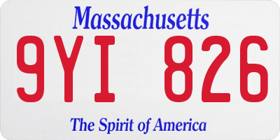 MA license plate 9YI826