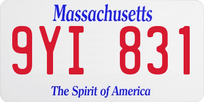 MA license plate 9YI831