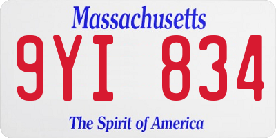 MA license plate 9YI834