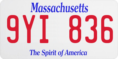 MA license plate 9YI836