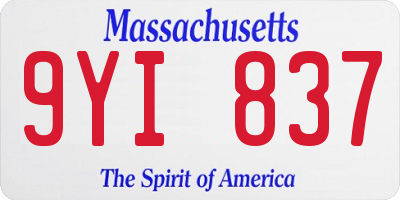 MA license plate 9YI837
