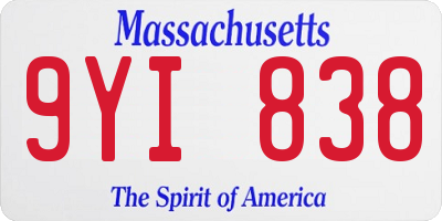 MA license plate 9YI838